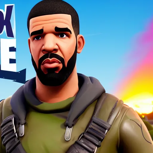 Image similar to Drake in Fortnite very detailed 4K quality super realistic