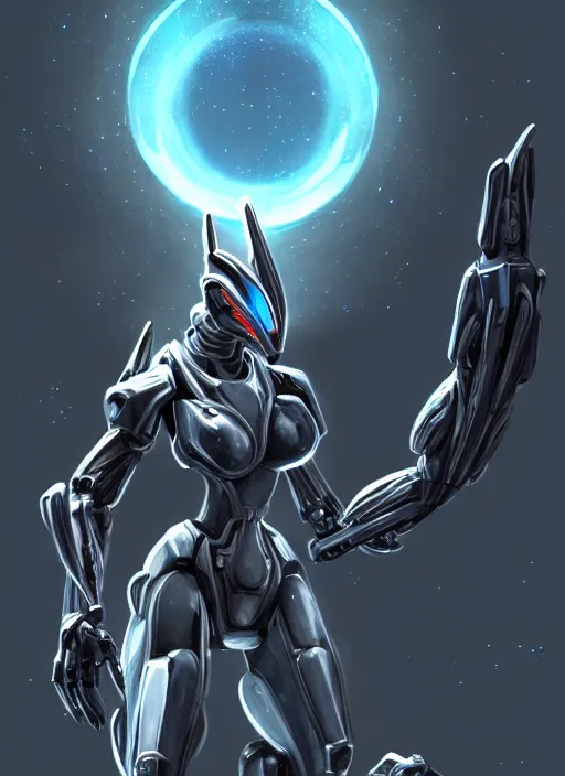 Image similar to cinematic shot, cosmic sized perfectly proportioned stunning beautiful anthropomorphic robot mecha female dragon, space background, larger than galaxies, holding milky way in sharp claws, sleek silver armor, epic proportions, epic size, epic scale, ultra detailed digital art, furry art, macro art, dragon art, giantess art, warframe fanart, furaffinity, deviantart