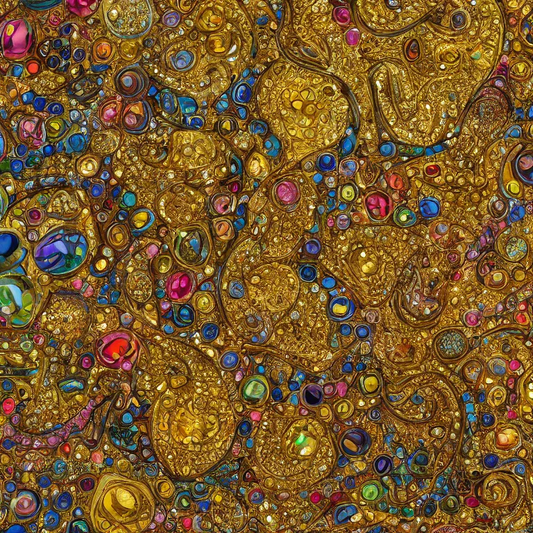 Image similar to a beautiful picture of all that glitters is not gold, highly detailed, visual art, 8 k resolution, primitivism