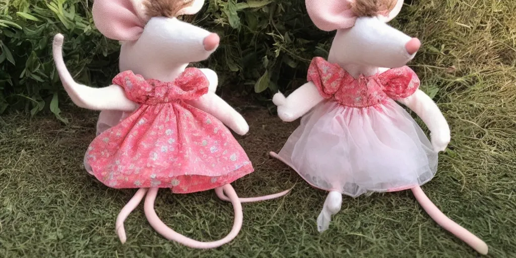 Image similar to the cutest little mouse is happy to wear a new dress