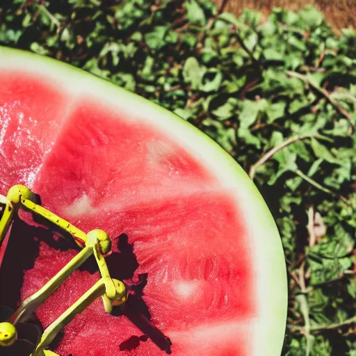 Prompt: a watermelon ferris wheel, food photography, 7 5 mm, bokeh