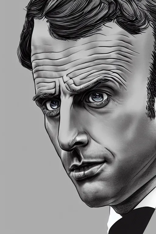 Prompt: scientist emmanuel macron, highly detailed, digital art, sharp focus, trending on art station