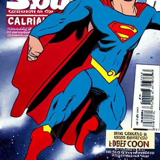 Prompt: carl cox as superman, rolling stone cover photo