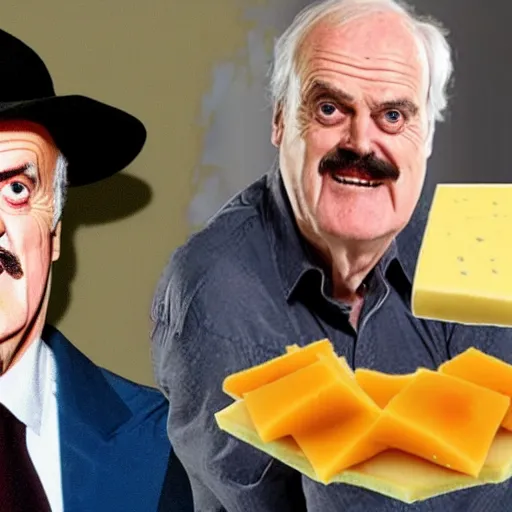 Image similar to john cleese made out of cheese