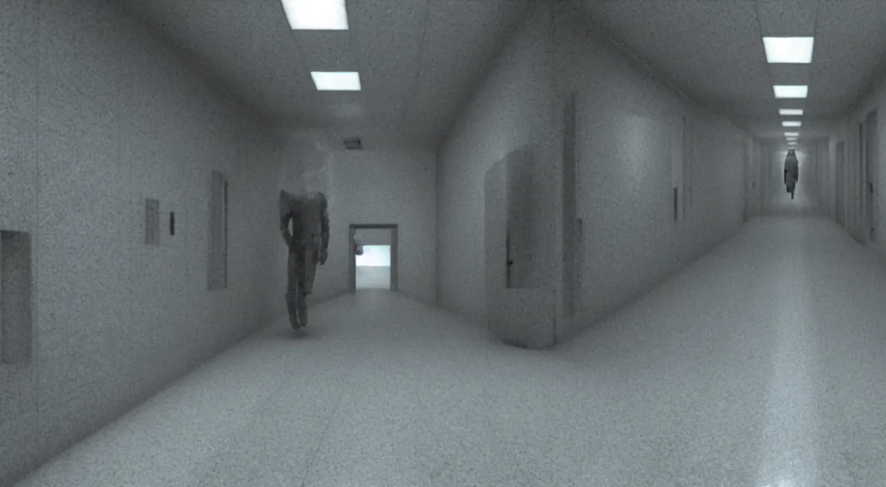 Still frame from found footage at the SCP Foundation, Stable Diffusion