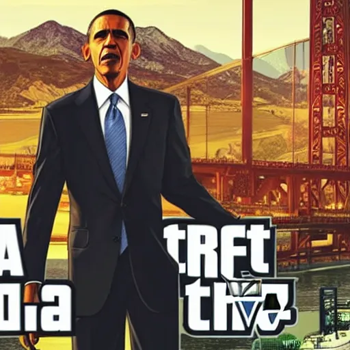 Prompt: Obama on the GTA V loading screen