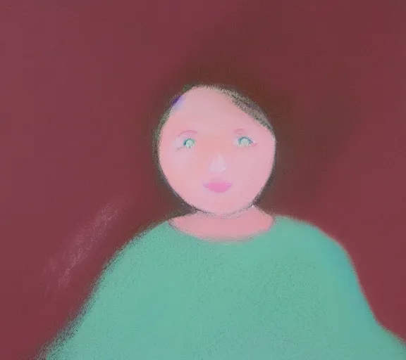 Prompt: pastel painting of a girl without a face. Hopeful, romantic, foreshadowing