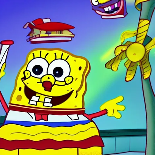 Prompt: quandale dingle as SpongeBob, high quality, animation style, high definition, art station, 8K
