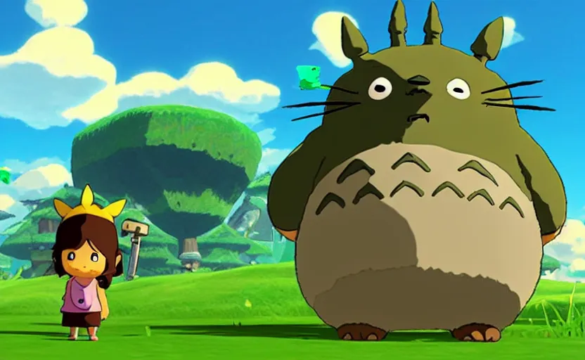 Image similar to Totoro in The Legend of Zelda: The Wind Waker, 4k, UHD