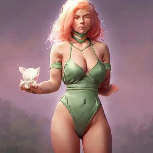 Image similar to sage ( valorant ) in a bunny suit, cg animation, riot entertainment, arcane, realistic, character select portrait, by artgerm, greg rutkowski, alphonse mucha, 3 d