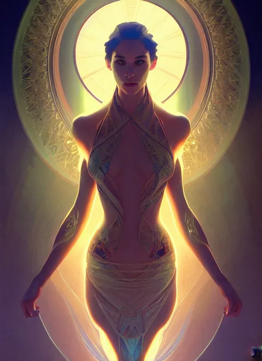 Image similar to symmetry!! water, glowing lights!! intricate elegant, highly detailed, digital painting, artstation, concept art, smooth, sharp focus, illustration, art by artgerm and greg rutkowski and alphonse mucha