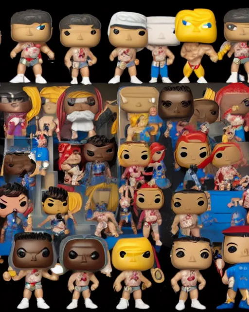 Image similar to Wrestler Funko Pop. Photographic, photography