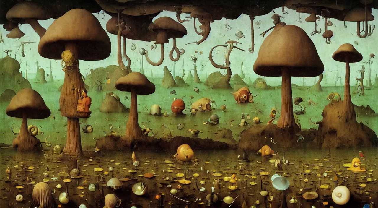 Image similar to single flooded simple!! snail toadstool anatomy, very coherent and colorful high contrast masterpiece by norman rockwell franz sedlacek hieronymus bosch dean ellis simon stalenhag rene magritte gediminas pranckevicius, dark shadows, sunny day, hard lighting