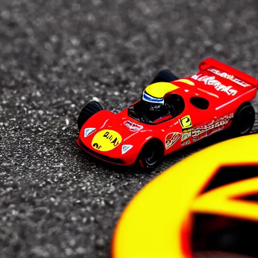 Image similar to photograph, hot wheels, formula 1, ferrari, monza, macro, bokeh