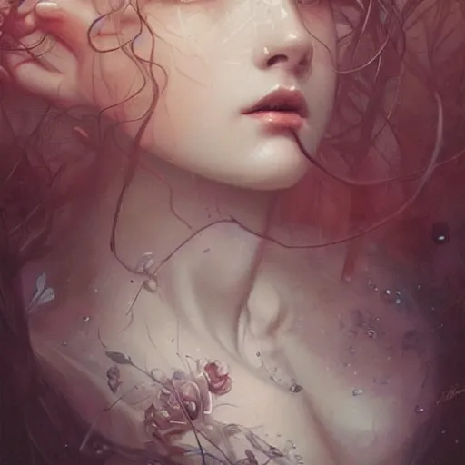 Image similar to aerith gainsborough, intricate, elegant, highly detailed, smooth, sharp focus, award - winning, masterpiece, in the style of tom bagshaw, cedric peyravernay, peter mohrbacher, pinterest