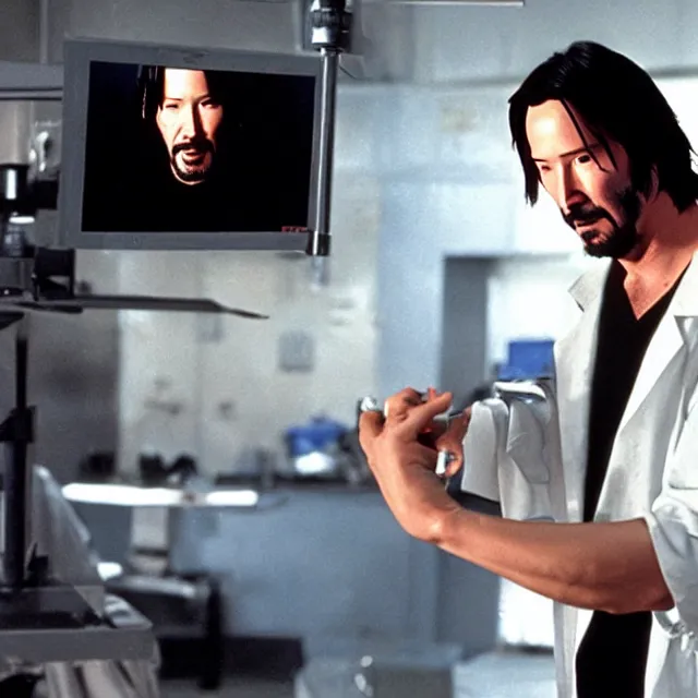 Image similar to keanu reeves preforming surgery