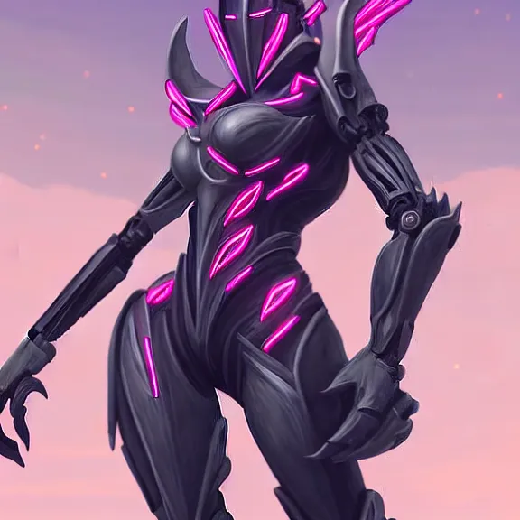 Image similar to extremely detailed giantess shot, close front shot, of a goddess that's a giant beautiful stunning anthropomorphic robot female dragon, standing majestically on a mountain, elegant pose, robot dragon claws, streamlined pink armor, detailed sharp metal claws, thick warframe thighs, long elegant tail, detailed warframe fanart, destiny fanart, high quality digital art, giantess art, furry art, warframe art, Destiny art, furaffinity, DeviantArt, artstation, 8k HD, octane render