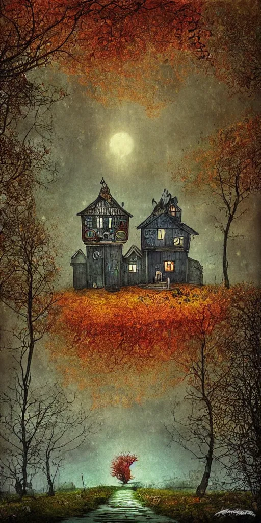 Prompt: autumn by alexander jansson