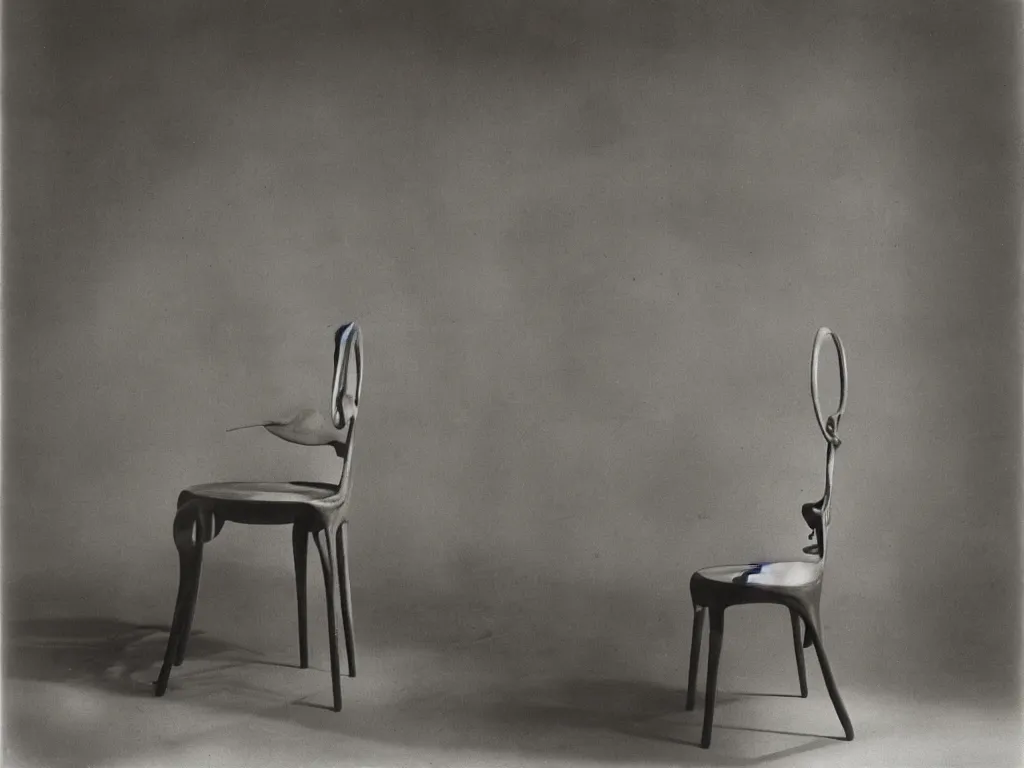 Image similar to luminescent gothic chair with ear. karl blossfeldt, morandi