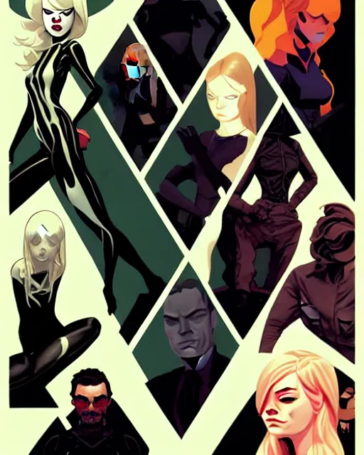 Image similar to rafael albuquerque comic art, peter mohrbacher, phil noto, artgerm, pretty emma stone gwen stacy venom, symmetrical eyes, long blonde hair