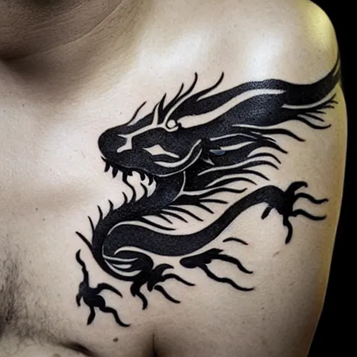 Image similar to minimal chinese dragon tattoo