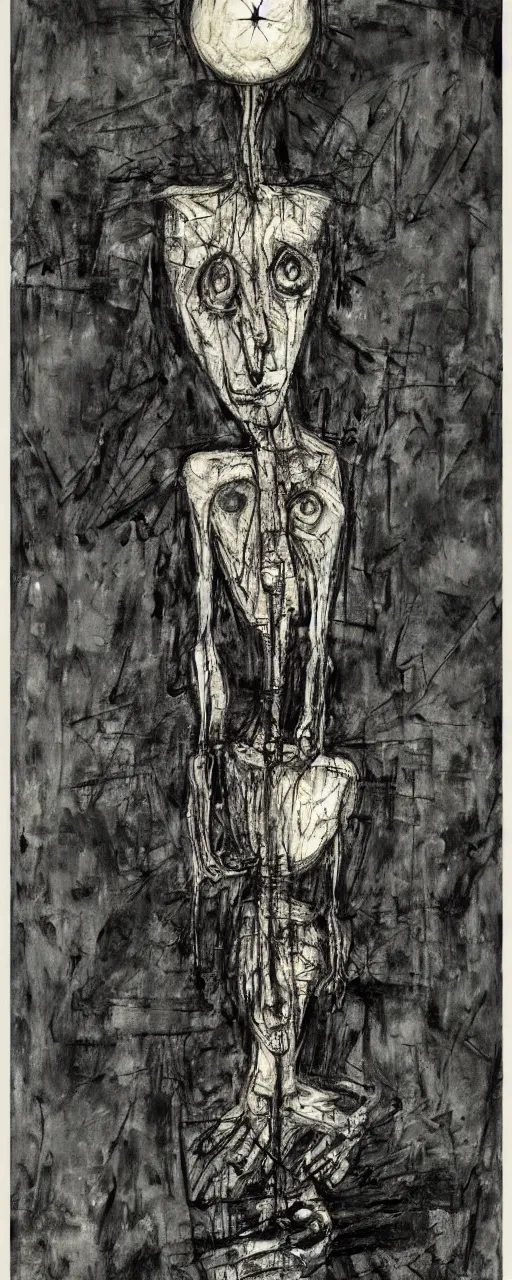 Prompt: the creator, by bernard buffet and stephen gammell and emil nolde, 8 k, trending on artstation