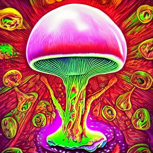 Image similar to trippy mushroom, by justin guse and luke brown and justin bonnet, details, instagram digital, artstation