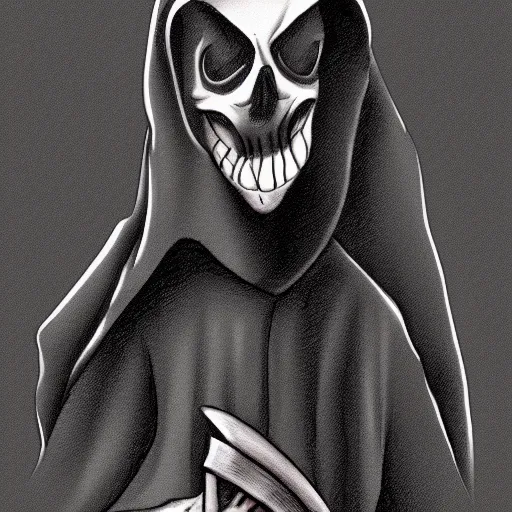 Image similar to cartoon drawing of a grim reaper