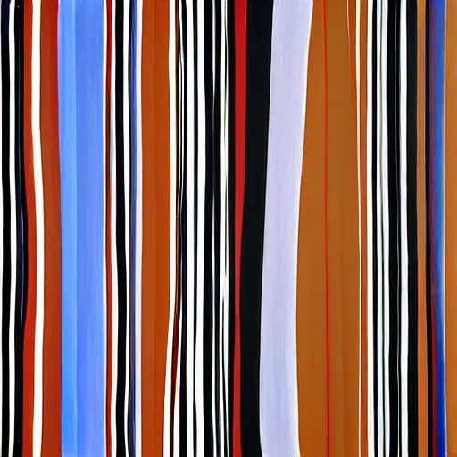 Image similar to The painting is a beautiful abstract composition. It is composed of a series of vertical stripes of different colors, ranging from light to dark. The stripes are separated by thin lines, which create a sense of movement and energy. The overall effect is one of harmony and balance. digital art, reflective by Arthur Elgort 3d render