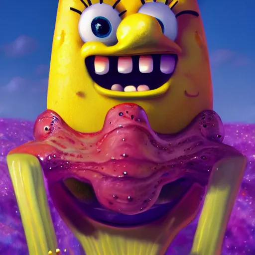 Prompt: Photorealistic spongebob but he's a beautiful woman. Hyperdetailed photorealism, 108 megapixels, artstation concept art