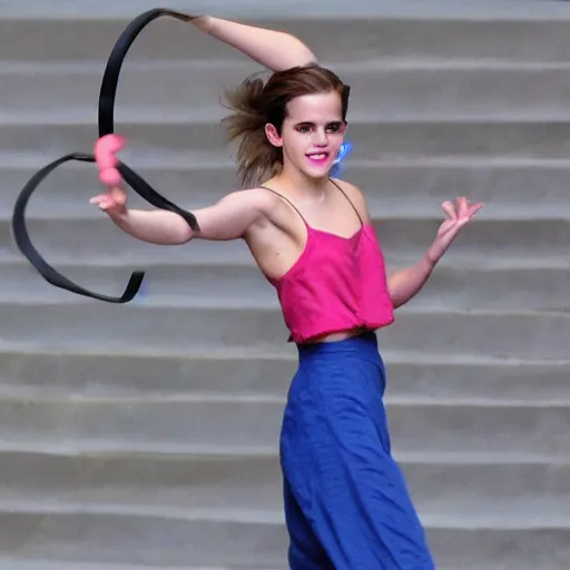 Image similar to emma watson hulahoop dancing