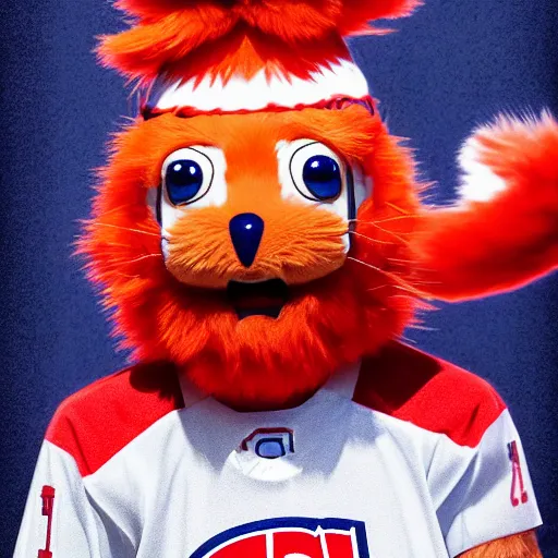 Image similar to anime Portrait of Youppi the Habs Montreal Canadiens Mascot as a very cute powerful and friendly pokemon, highly detailed anime, smooth, sharp focus, dynamic lighting, intricate, trending on ArtStation, illustration pokemon, art by WLOP