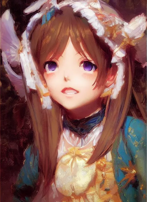 Prompt: super kawaii anime girl faces, chibi art, painting by gaston bussiere, by craig mullins, j. c. leyendecker