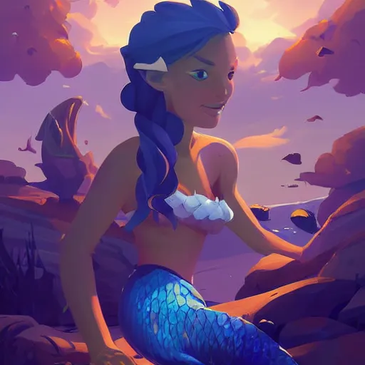 Image similar to painting mermaid treasure on sea of thieves game avatar hero smooth face median photoshop filter cutout vector, behance hd by jesper ejsing, by rhads, makoto shinkai and lois van baarle, ilya kuvshinov, rossdraws global illumination