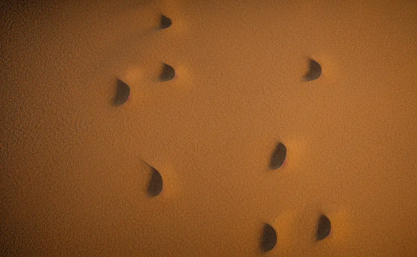 Image similar to top view of sand texture dune, natural light, cinematic lighting, 8 k