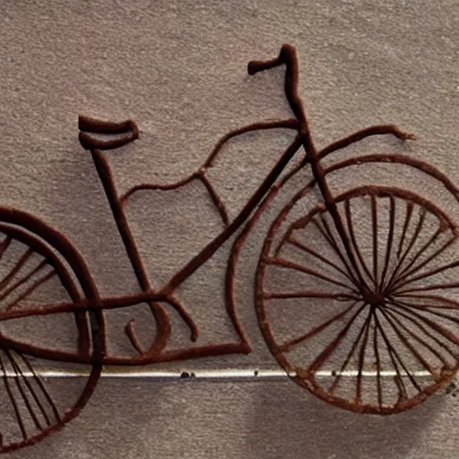 Image similar to a bicycle made of chocolate