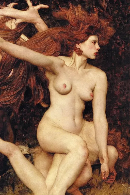 Prompt: scarlett johansson as a lion tamer by edgar maxence and caravaggio and michael whelan and delacroix