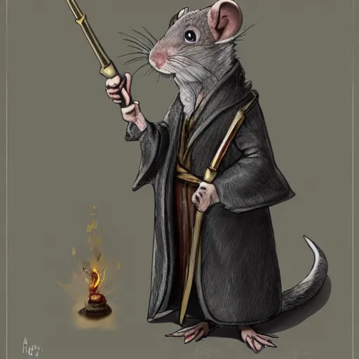 Image similar to a rat as albus dumbledore artstation