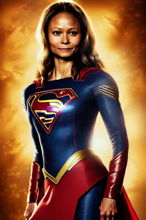 Image similar to majestic and regal portrait of thandie newton female supergirl, dc universe, perfect face, beautiful, intricate, epic, elegant, fantasy, highly detailed, digital painting, hard focus, beautiful volumetric lighting, epic light, ultra detailed, by leesha hannigan, ross tran, thierry doizon, kai carpenter, ignacio fernandez rios