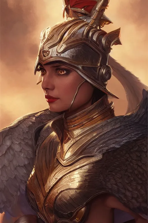 Image similar to amazon valkyrie athena, d & d, fantasy, portrait, highly detailed, headshot, digital painting, trending on artstation, concept art, sharp focus, illustration, art by artgerm and greg rutkowski and magali villeneuve