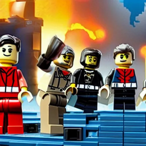 Prompt: promotional still image of a lego movie about the second world war