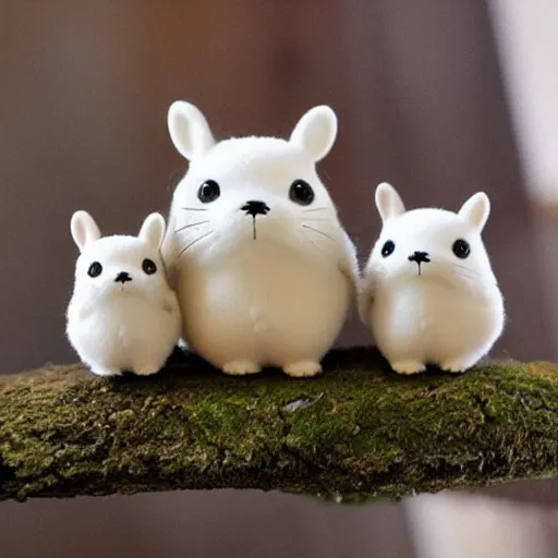 Prompt: a calico critters that looks like totoro