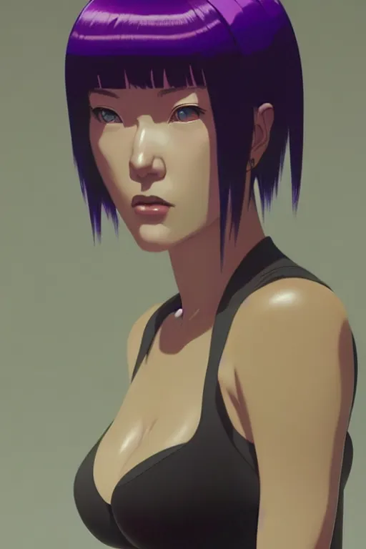 Image similar to a film still portrait of a motoko kusanagi ghost in the shell, finely detailed features : : gits sac 2 0 4 5 by pixar : : by ilya kuvshinov, rossdraws, artgerm, sola digital arts, octane render, production i. g, volumetric lighting, anti aliasing, raytracing : :