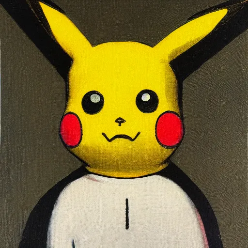 Image similar to portrait of Pikachu in the style of Goya, oil painting