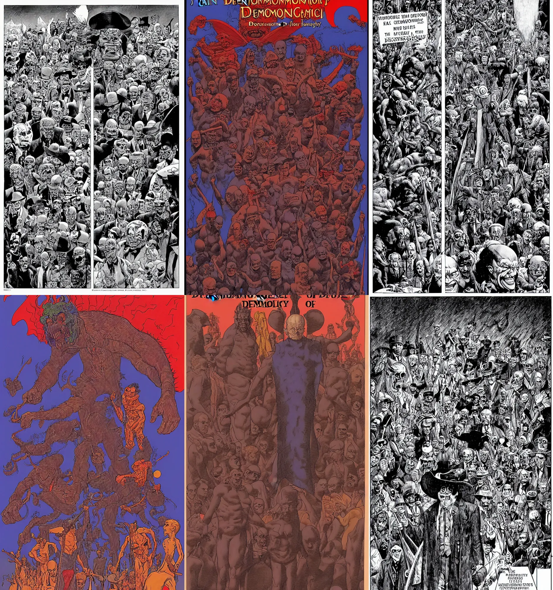 Prompt: the demonology of modern politics, by jean giraud