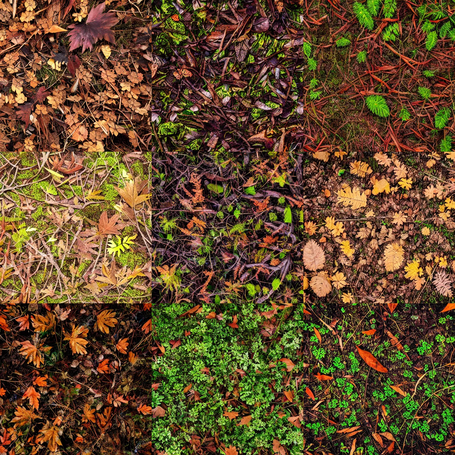 Prompt: forest floor texture