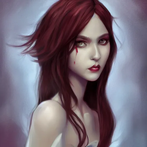 Image similar to the vampire girl portrait, fantasy art, concept art, H 1000