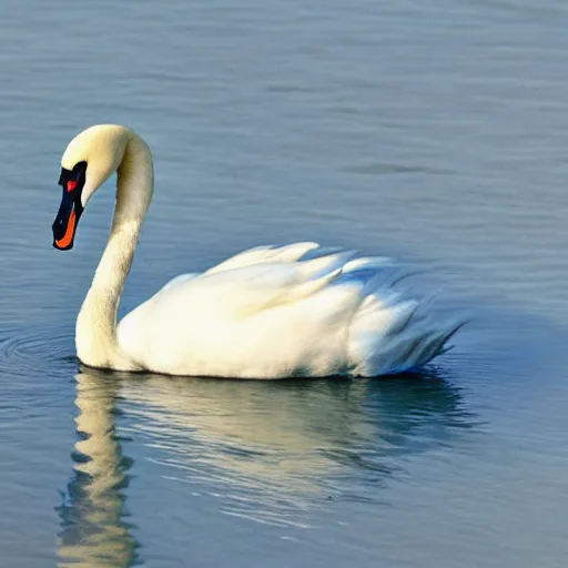 Image similar to a swan with blue feather, photo in national geographic