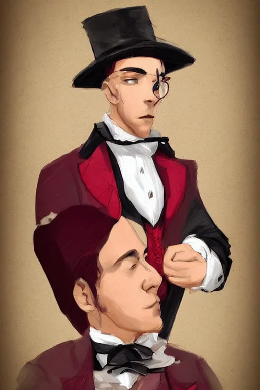 Image similar to a portrait of a handsome raspberry!!!! wearing a monocle and a victorian suit, ( ( character concept art ) ), headshot, trending on artstation