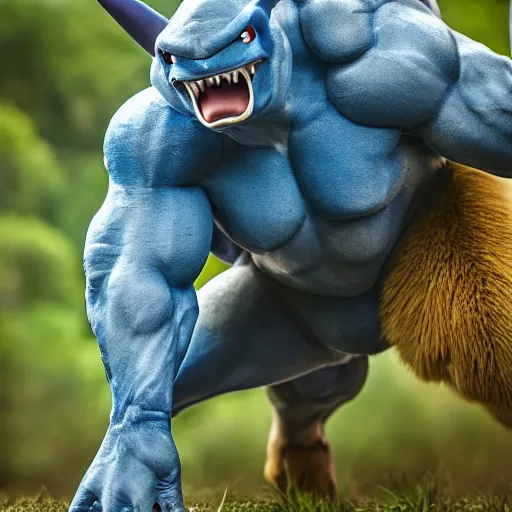 Image similar to national geographic photo of machamp, pokemon in the wild, intricate, portrait, 8 k highly professionally detailed, hdr, award winning
